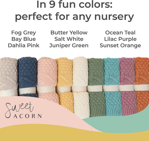Organic Cotton Knit Baby Blanket, Cable Pattern, Dahlia Pink - Perfect for Crib or Stroller