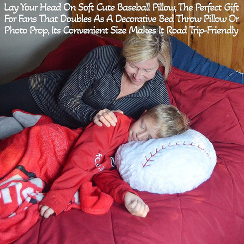 Baseball Pillow Plush for Boys - Soft Stuffed Throw Toy Gifts, Sports Room Decor for Ages 8-12