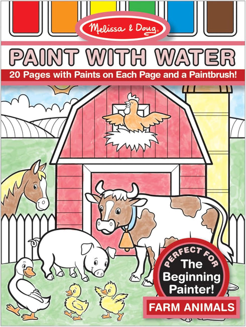 Melissa & Doug Paint With Water - Farm Animals, 20 Perforated Pages