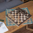 Lingle 15 Inch Travel Wooden Folding Chess Set with 3 Inch Kh Chess Pieces - Walnut & Maple Inlay Board