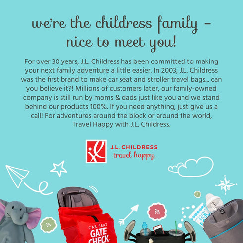 J.L. Childress Go-Go Travel Bag for Kids Backless Booster Seat - Compact Carrier for Airplane & Air Travel, For Toddler