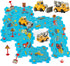 Plastic Puzzles for Kids Ages 3-5 with Toy Car Bulldozer + Cement