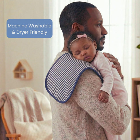 5 Pack Figure-8 22x11 Tom Tom's Kids + Baby Organic Baby Burp Cloths - GOTS Certified Organic Cotton, Contoured Design
