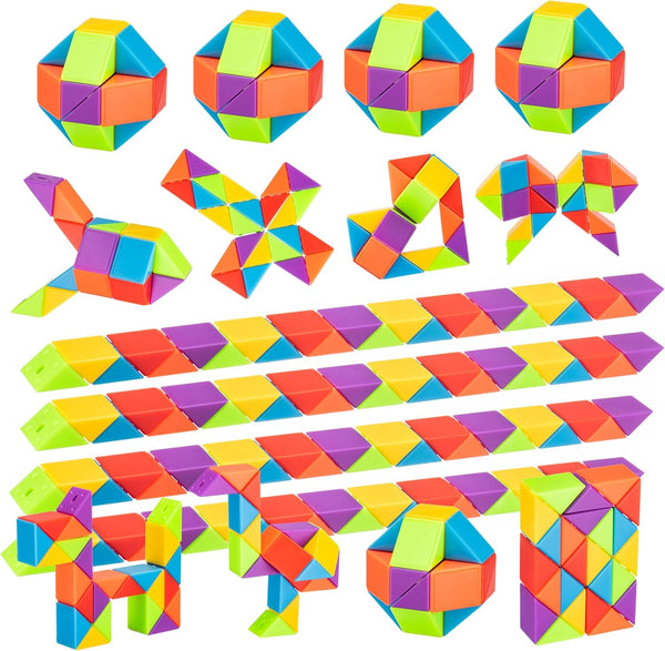 Aubrogo 36pcs Boy Party Favors - Fidgets Snake Cube Puzzles Toy for Goodie
