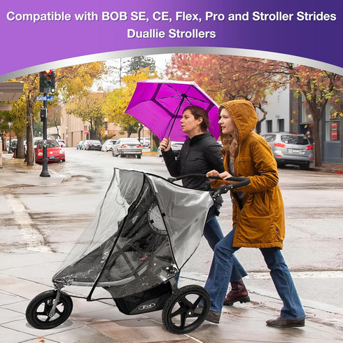 Salcod Stroller Rain Cover Compatible with BOB Gear Duallie Strollers, Weatherproof, Protect from Rain Sun Dust(Jogger