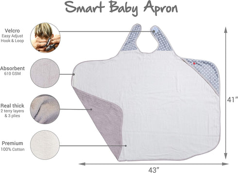 BabyToLove Extra Large Smart Baby Towel | Oversized Hooded Towel for Newborns & Toddlers | Soft & Thick Bath Wrap |