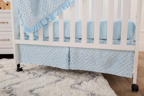 3-Piece Set, American Baby Company Heavenly Soft Minky Dot Mini/Portable Crib Bedding Blue, for Boys and Girls