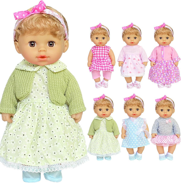 Pack of 6 Alive Lovely Baby Dress Clothes Accessories Gown Outfits for 12inch Doll