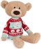 GUND Toothpick Classic Teddy Bear Stuffed Animal with Holiday Sweater, 15”, Beige/Red/White, Ages 1 and Up