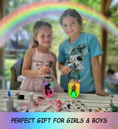 3 4 5 6 7 8 9 10 11 12 Make Your Own Unicorn & Fairy Lantern Jar Night light Arts and Crafts for Kids, Best Birthday