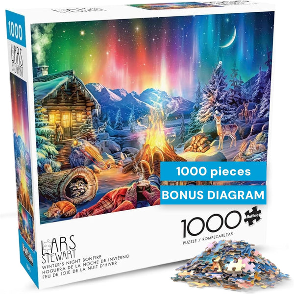 Buffalo Games - Lars Stewart - Winter's Night Bonfire - 1000 Piece