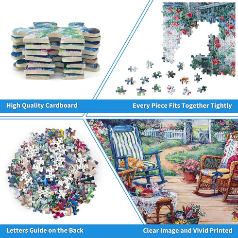 1000 Cozy 1000 1000 Piece Puzzle for Adults, Patio Garden Puzzles for Adults Pieces Flower Garden Jigsaw Puzzles Pieces