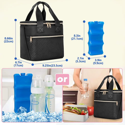 Pack 6 9 Fasrom Breast Pump Bag Bundle with Breastmilk Cooler Bag with Ice Fits Tall Baby Bottle Up to Ounce