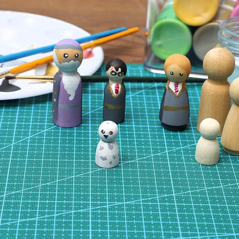 Bright Creations Wood Peg Dolls, Wooden Figures, 1.1 Inch, 50-Pack Mini Figures