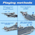 Playset, 12 3 3 3 4 5 6 Aircraft Carrier Toy Military Toys, Launch Battleship Toy with Pcs Green Army Men, Small Yets