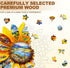 245 13.4 13.1in Wooden Sunflower Puzzles Adults, Flower Shaped Wood Puzzle Pieces, Oil Painting Puzzles, Christmas