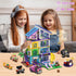 Set 1317 4 8-14+ HOGOKIDS Girls House Building with LED Light - PCS Friends Villa Block Toy with Car and Pool, Garden
