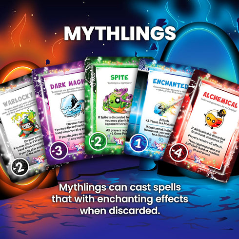 Doomlings 120 5-in-1 8+, 26 Card Game: Legends of Enderas Variety Expansion New Cards, Bundle (Mythlings, Techlings