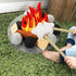 Yowlieu 23 Playset Set 3-5 PCS Pretend Campfire Toys, Kids Plush Felt Play Campfire Safe Fake Fire Wood Stones Toys