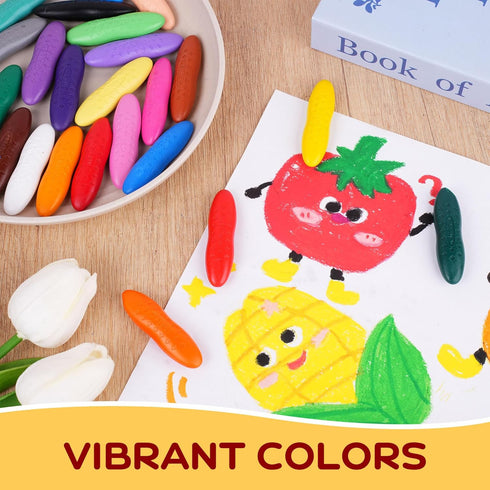 24 2-4, 1-3, 4-8, YPLUS Peanut Crayons for Kids, Colors Washable Toddler Crayon, Non-Toxic Baby Crayons for ages