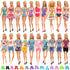 BARWA 10 Sets Doll Clothes Including 5 Bikini Swimsuits 5 Outfit Tops and Pants with 10 Shoes for 11.5 inch Dolls