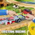 3-7 6 Versatile Transforming Truck with Race Tracks for Kids Ages - Foldable Car Toy with Dual Launchers, Cars