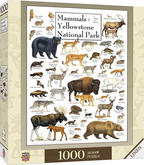 MasterPieces 1000 Piece Jigsaw Puzzle - Mammals of Yellowstone National Park, 19.25" x 26.75" for Adults, Family, or