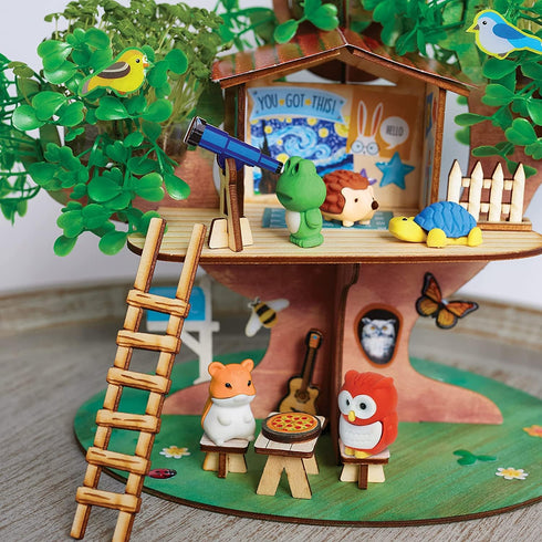 Creativity for Kids Build and Grow Tree House Craft Kit - Treehouse Playset Toy for Boys and Girls