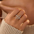 14K S925 LOVECOM Gold Plated Filled Fidget Rings With Opal Sterling Silver Adjustable Open Anxiety Ring for Women Cute