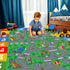 Mishareal Kids Play Mat, Super Soft Car Track Rug, ABC and Shapes Educational Playmat, Non-Slip City Road Traffic