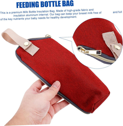 Toddmomy Thermal Baby Feeding Bottle Warmer Tote Bag for Moms Insulated Milk Bottle Portable Travel Bag Adjustable