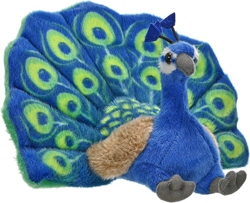 WILD REPUBLIC Peacock Plush, 8 Inches - Stuffed Animal, Plush Toy, Kids Gifts, Cuddlekins