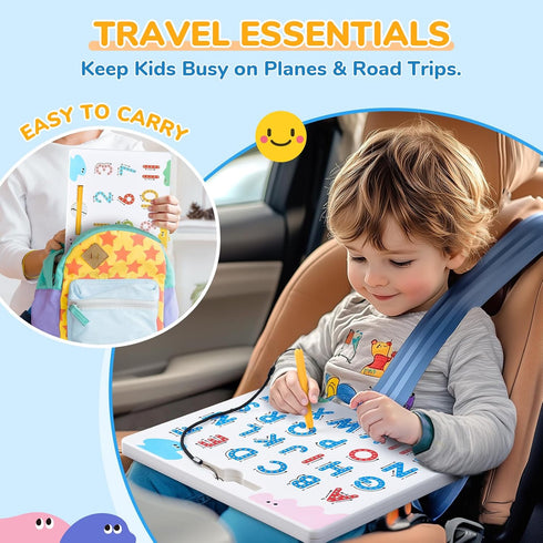 Set, JoyCat Magnetic Letter and Number Tracing Board Double Sided Alphabet & Numbers Board for Toddlers, ABC Uppercase