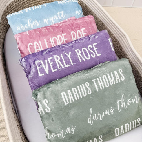 Hickory Hollow Designs Personalized Baby Swaddle, Baby Name Sign for Hospital, Birth Announcement, Gender Reveal