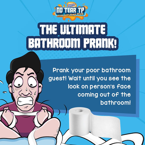 Gagster No Tear Toilet Paper – Fake Unrippable TP Rolls for Practical Joke – Funny Gift for Adults & Kids