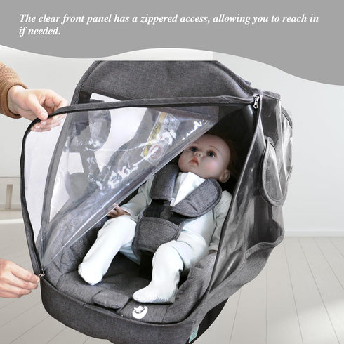 Miracle Baby Car Seat Rain Cover, Universal Infant Car Seat Weather Shield with Storage Bag,Waterproof Baby Car Seat