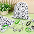 48 Pcs Soccer Party Favors Supplies, 12 Soccer Silicone Bracelets, 12 Drawstring Treat Bags, 12 Mini Stress Balls, 12