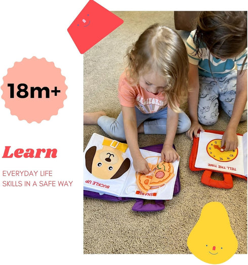 My Quiet Book - Toddler Travel Toys for Ages 1-4, Montessori Busy Book with 10 Activities