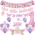 Butterfly 1st Birthday Decorations for Girls Pink Purple Our Little Butterfly is