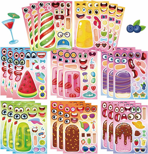 OTAITY 24 Sheets Make Your Own Ice Cream Stickers for Kids Toddlers, Make