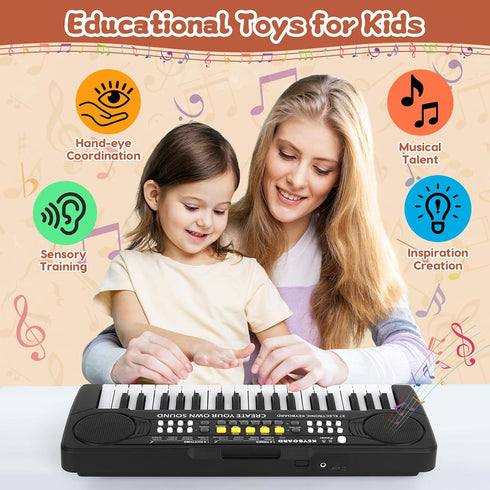 37 Key Upgrade Piano Keyboard for Kids - Musical Toys for 3-6 Year Old Girls, Electronic Piano with Microphone for