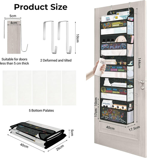 Closet Clastyle Video Gamer Over the Door Organizer Mesh Side Pocket Boy Nursery Hanging Storage Organizer Clothes