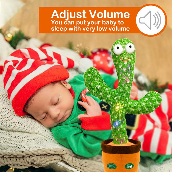 Dancing Talking Cactus Toy, Singing Mimicking Repeating Recording Cactus Toy, Silly Sunny The Cactus with 3xAA Battery