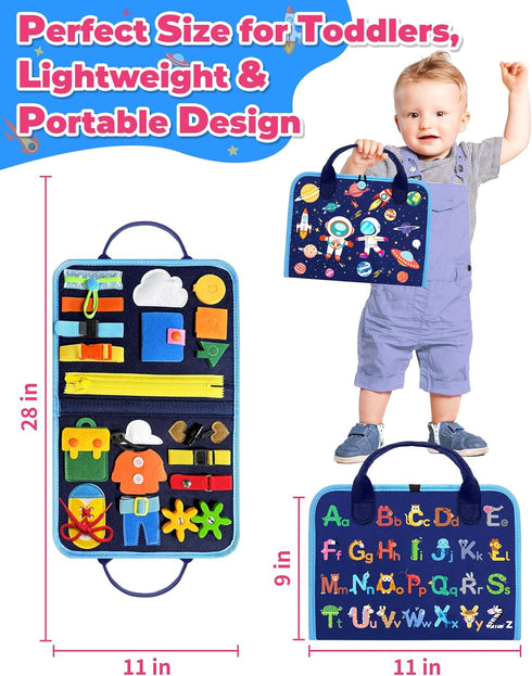 Gojmzo Busy Board Montessori Toys for Toddler Boy Birthday Gifts, Busy Book Sensory Toys for Toddlers, Learning