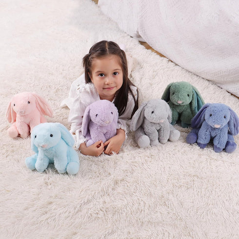 Apricot Lamb Toys Plush Navy Blue Bunny Rabbit Stuffed Animal, 8 Inches with Fluffy Soft Ears
