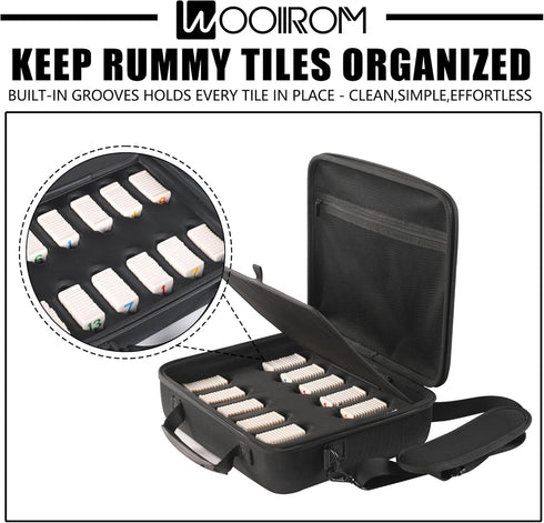 WOOIIROM Rummy 6 6 160 Rummy Rummy Set Cube Game Players Edition with Wooden Racks, Numbers Tiles, Premium Waterproof