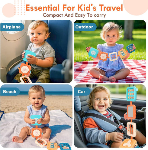 GRESEESM 1 13, Montessori Busy Board for Year Old, Toddlers Travel Toys for Ages Sensory Activity Board for Airplane