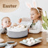 Goodpick Small Woven Storage Basket with Handles, Cotton Rope Baskets for Gifts, Dog Toys, Diapers, Gray, 12" x 8" x 5"