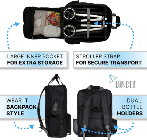 Foldable Travel Bag for ALL GB Pockit Strollers, Durable Backpack for Airplane