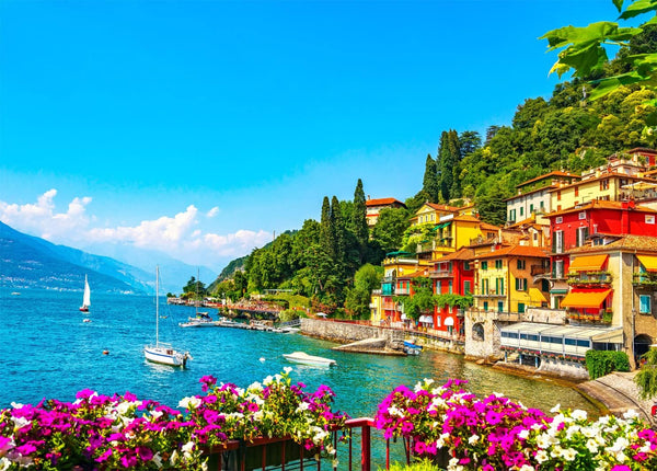 HUADADA 1000 Piece Puzzles for Adults - Italy Lake Como, Colorful Jigsaw Puzzles for Home Decoration (27.6"x 19.7")